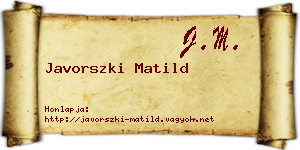 Javorszki Matild névjegykártya